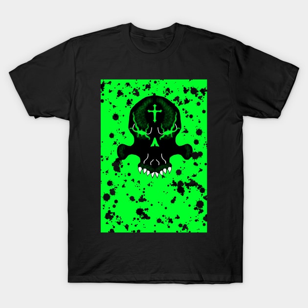 Green Goo Skull Graphic T T-Shirt by Titans-T's